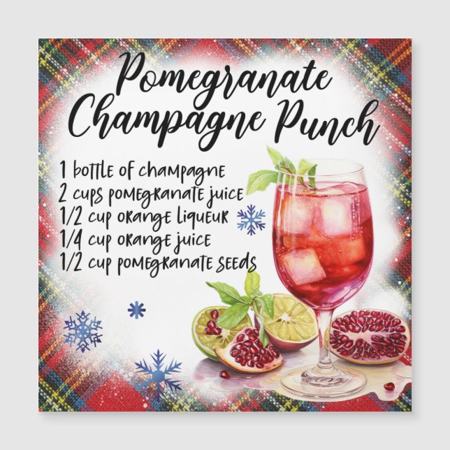 Pomegranat Champagne Slår Magnetiskt kort (Framsida)