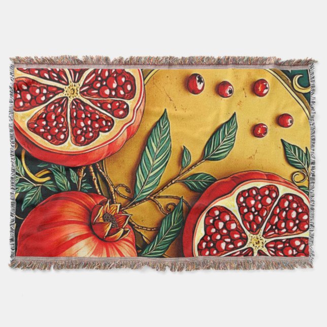 Pomegranat Elegance Art-utskrift Filt (Framsidan)