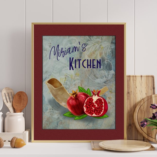 Pomegranat Fruit Shofar Kitchen Art Skriv ut Poster (Skapare uppladdad)