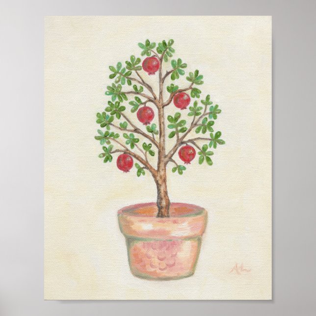 Pomegranat i Träd Poster (Framsidan)