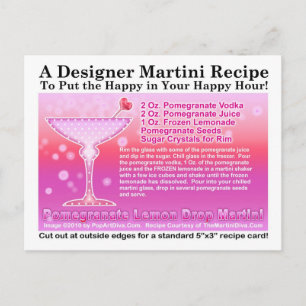 Pomegranat Lemon Drop Martini Recipe-vykort Vykort