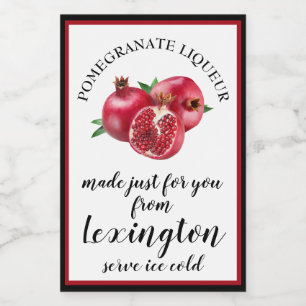Pomegranat Liqueur Mini Flaska-etikett   Mat Etikett
