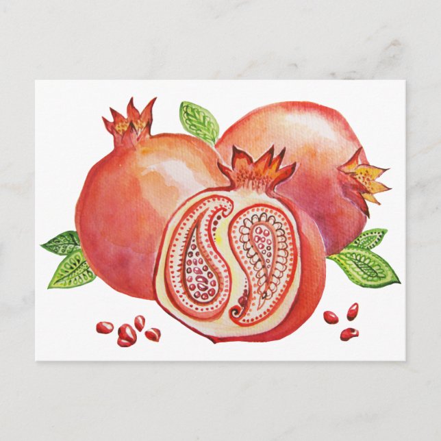 Pomegranat Lycklig Yalda Vykort (Framsida)