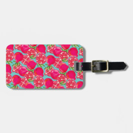 Pomegranat - målat resagemärke bagagebricka