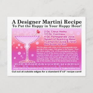 Pomegranat Martini Recept-kort Vykort