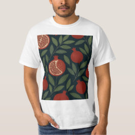 Pomegranat och Foliage Mönster T Shirt