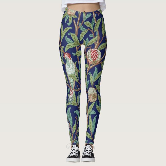 Pomegranat och Little Bird, William Morris Leggings (Framsida)