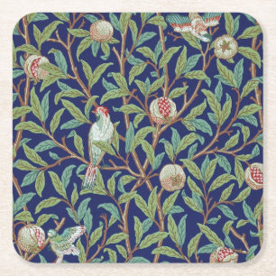 Pomegranat och Little Bird, William Morris Underlägg Papper Kvadrat