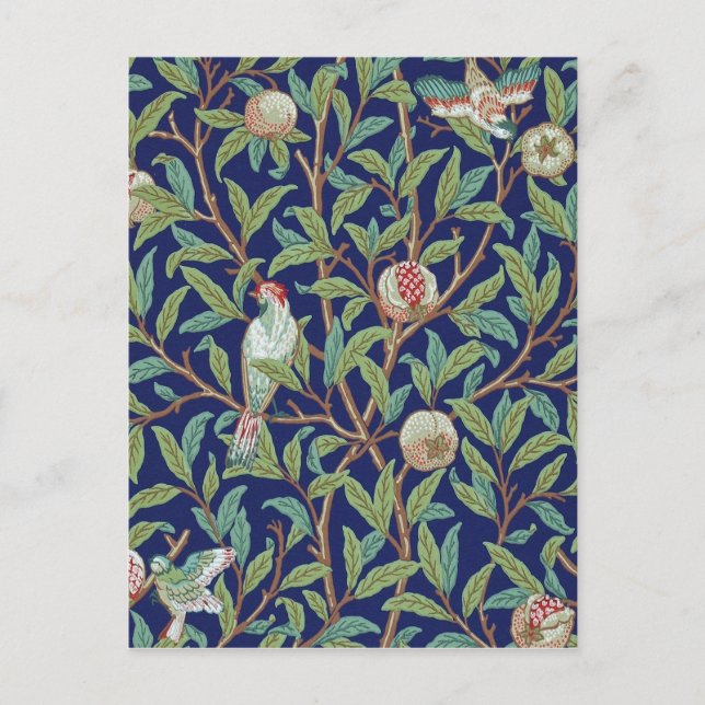 Pomegranat och Little Bird, William Morris Vykort (Framsida)