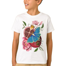Pomegranat och Luna Moth Children's Basic T-Shirt