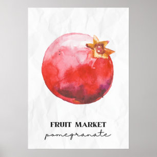 Pomegranat på marknaden för frukt poster