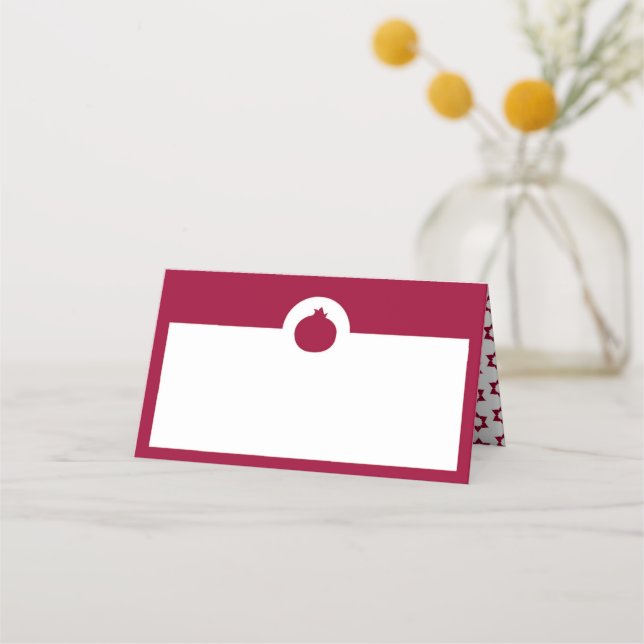 Pomegranat Red Tabletop Place Card Placeringskort (Framsida)