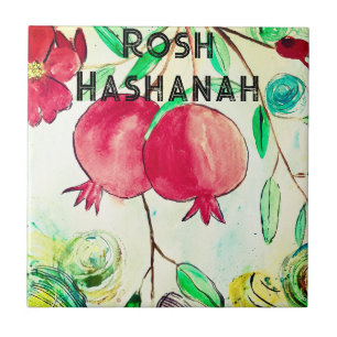 Pomegranat Rosh Hashanah Fruit Shana Tova Kakelplatta