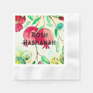 Pomegranat Rosh Hashanah Fruit Shana Tova Pappersservett