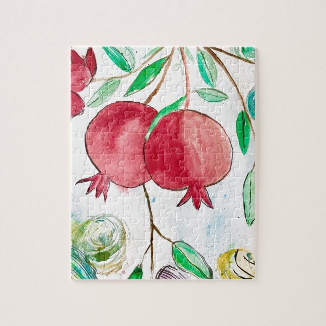 Pomegranat som målar granatkonst pussel (Vertikal)