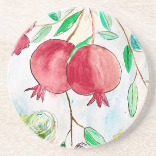 Pomegranat som målar granatkonst underlägg