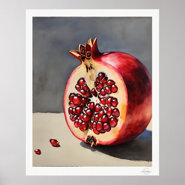 Pomegranat Stilleben Affisch (Framsidan)