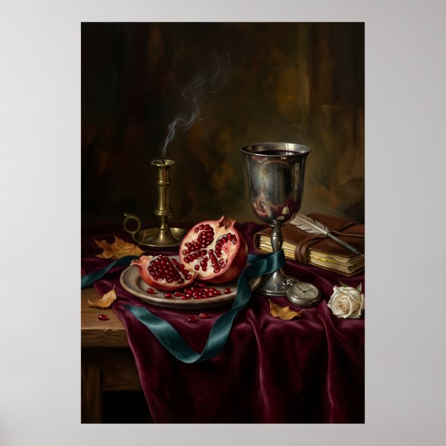 Pomegranat Stilleben Affisch (Framsidan)
