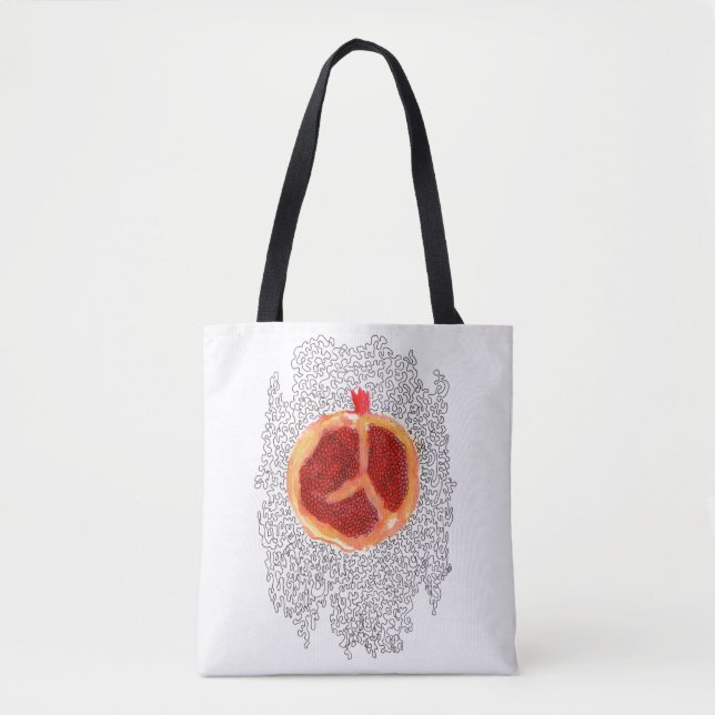 Pomegranat Tote Bag Tygkasse (Framsida)