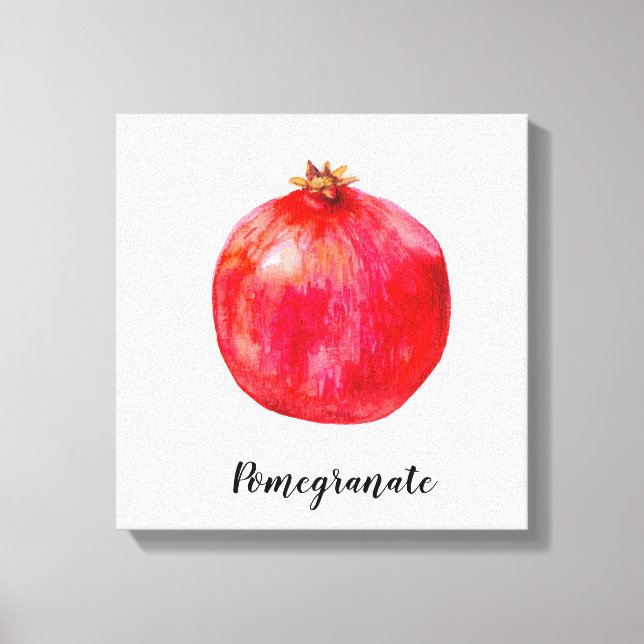 Pomegranat, vattenfärgstryck. canvastryck (Framsida)
