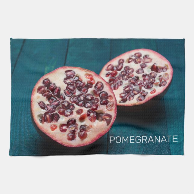 Pomegranat Vegan Fruit Gourmet Foodie Souvenir Kökshandduk (Horisontell)