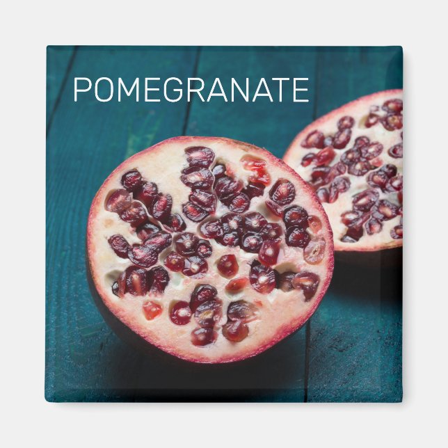 Pomegranat Vegan Fruit Gourmet Foodie Souvenir Magnet (Framsidan)