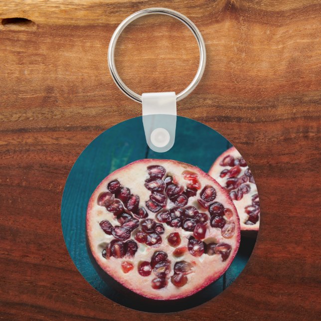 Pomegranat Vegan Fruit Gourmet Foodie Souvenir Nyckelring (Framsida)