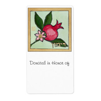 Pomegranatbokplatta på vit bakgrund fraktsedel