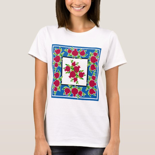 Pomegranatdekoration tillverkad i den Heliga marke T Shirt (Framsida)