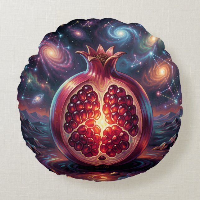 Pomegranate´2 Rund Kudde (Framsidan)