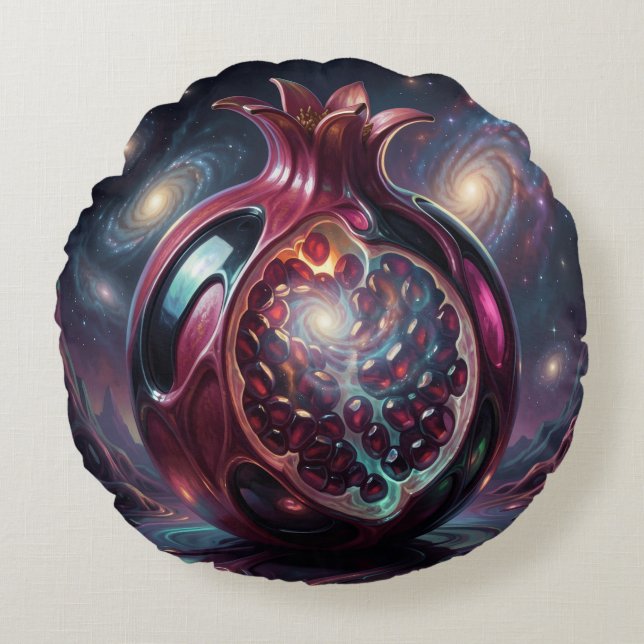 Pomegranate´3 Rund Kudde (Framsidan)