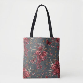 Pomegranate & Olive Botanical Tote Bag Tygkasse