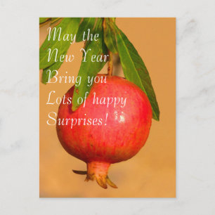 Pomegranate Rosh HaShana Postcard Helg Vykort