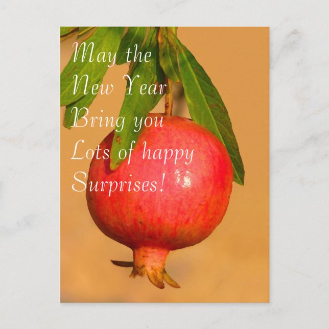 Pomegranate Rosh HaShana Postcard Helg Vykort (Framsida)