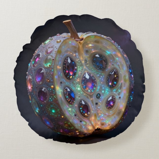 Pomegranate  rund kudde (Framsidan)