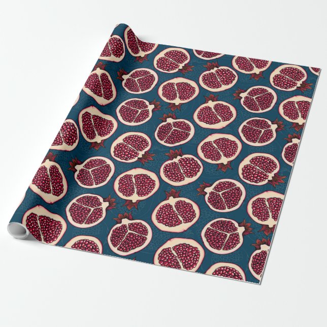 Pomegranate slices wrapping paper presentpapper (Utrullad)