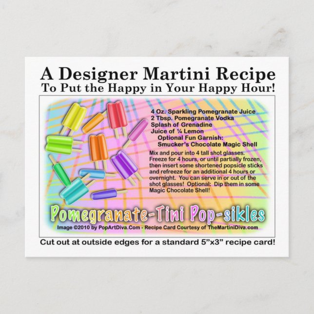 Pomegranate-Tini-vykort för poppsikler för receptm Vykort (Framsida)