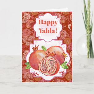 Pomegranatelycklig Yalda Helgkort