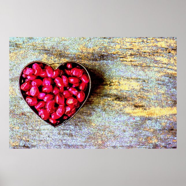 "Pomegranater Heart Fruit" Cute Photo. Köp nu Poster (Framsidan)