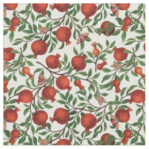 Pomegranater och Bella Moths på benvita Tyg