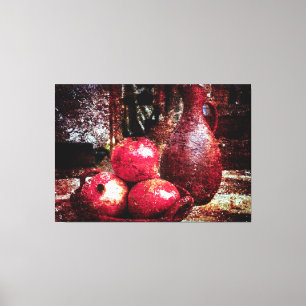 Pomegranater och Pitcher Canvastryck