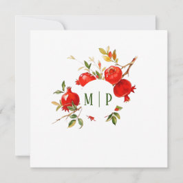 Pomegranater vattenfärg tema Ljus färger Inbjudningar