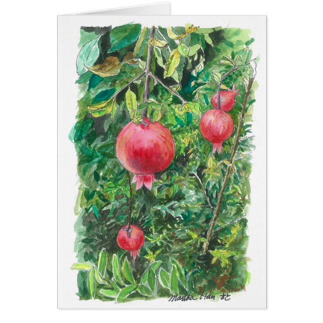Pomegranateträd Hälsningskort (Framsidan)