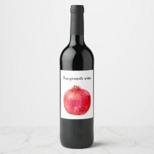 Pomegranatevinetikett Vinflaska Etikett