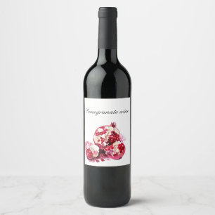 Pomegranatevinetikett Vinflaska Etikett