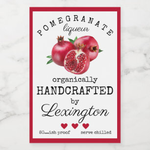 Pomegranatlikörmärkning för små Flaska Mat Etikett