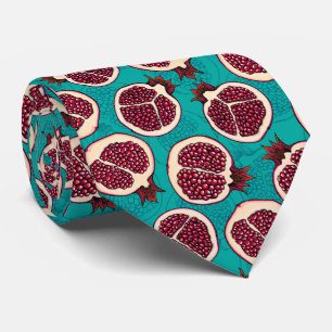 Pomegranatskivor på turkos slips
