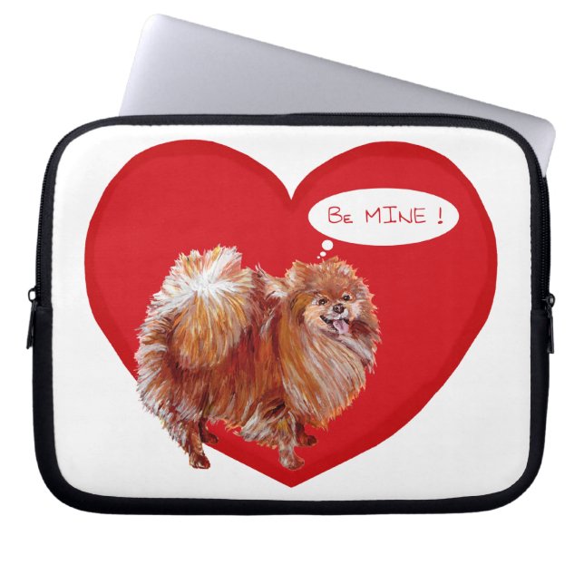 Pomeranian Alla hjärtans dag Laptop Sleeve (Framsidan)