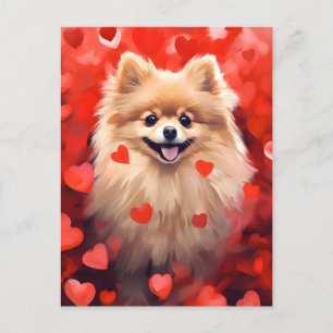 Pomeranian Alla hjärtans dag Vykort