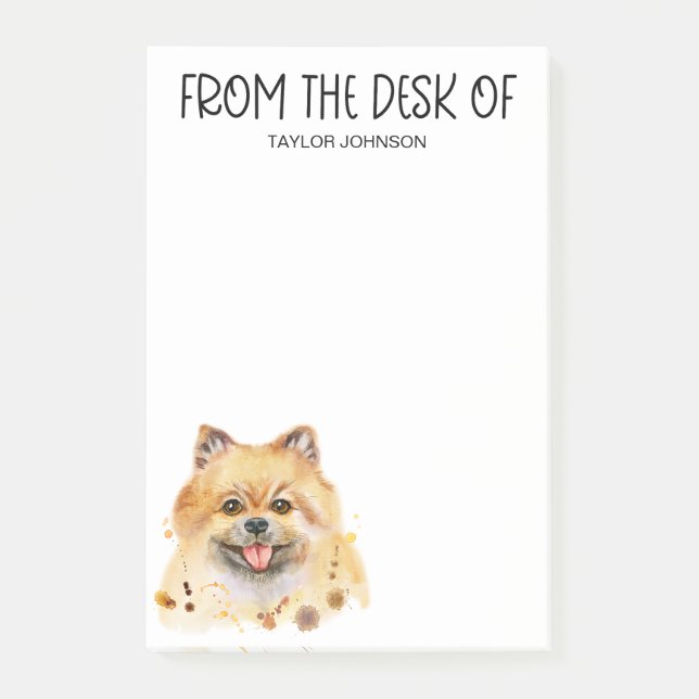 Pomeranian Älskare Post-it Block (Framsida)